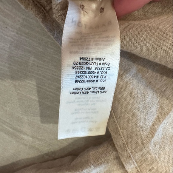 Aritzia (Babaton) Brown/Flax Linen blend Button-up Shirt - M - Never Worn - Picture 4 of 14